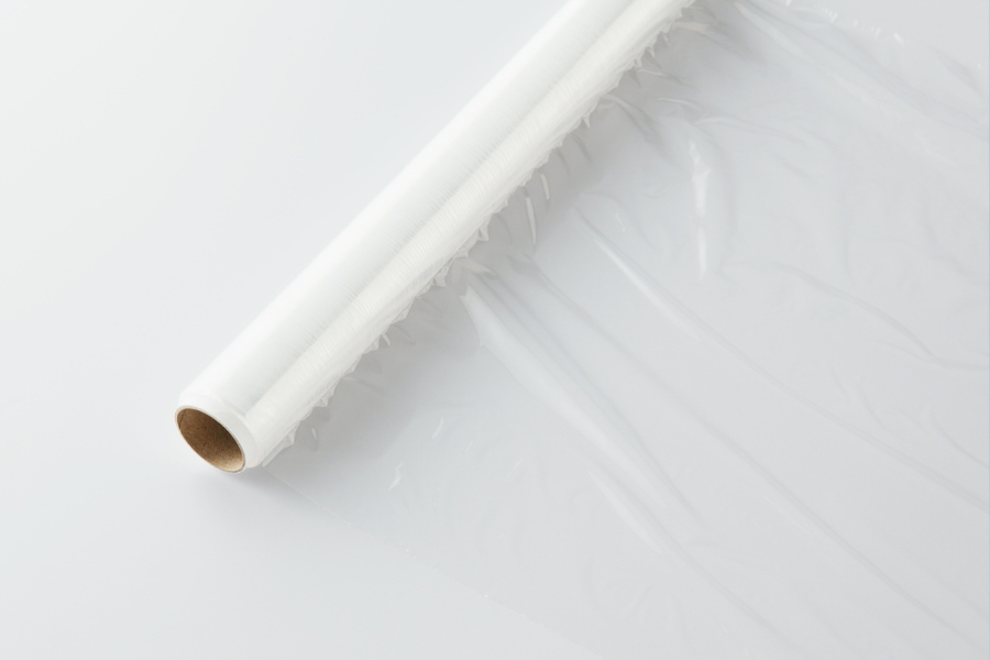 lidding film being unrolled