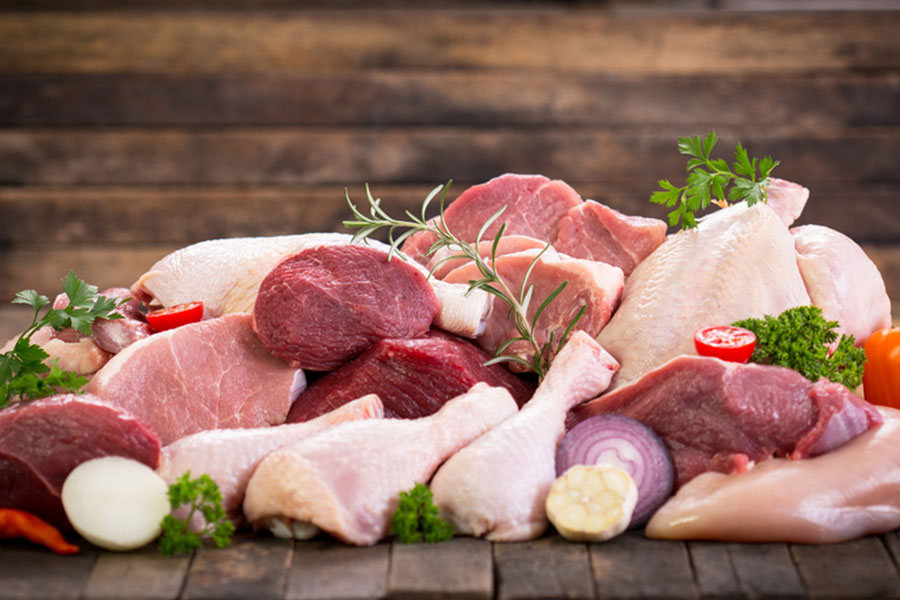 different meats that will be use for food inspection