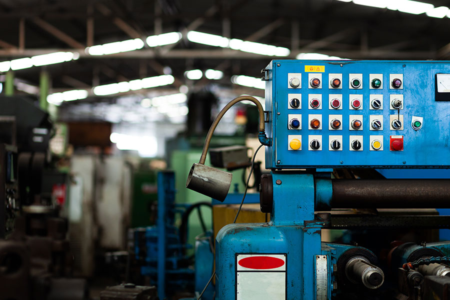 old blue palletizer machine controller