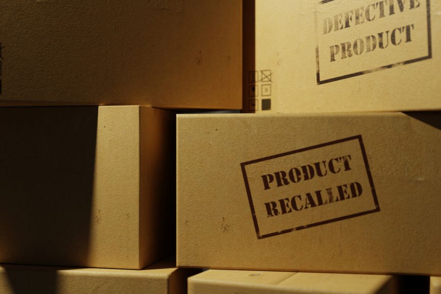 boxes containing recalled products
