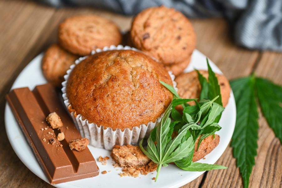 cannabis infused cookies chocolate and cupcake