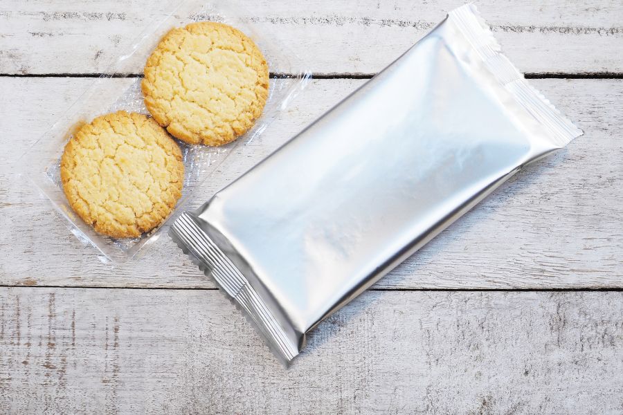 cookies and foil packaging
