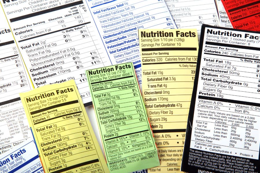 nutrition label giving information