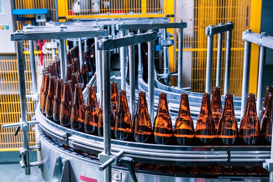 bottles oriented properly in manufacturing plant
