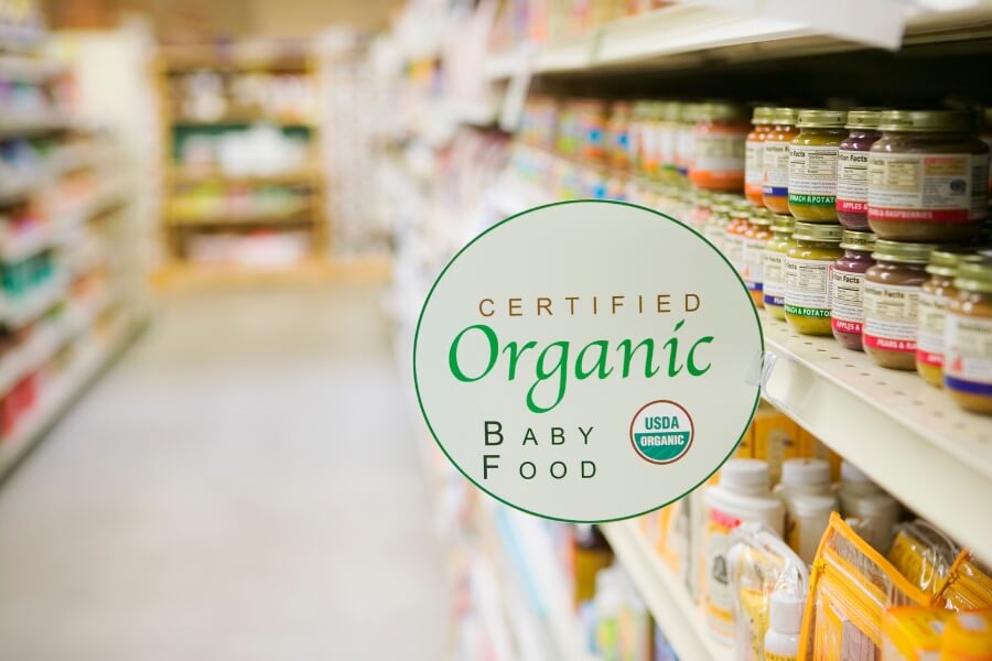 Organic section in a grocery store