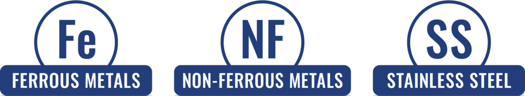 ferrous, non-ferrous, and stainless steel