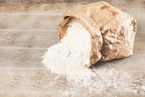 bag of flour in a table