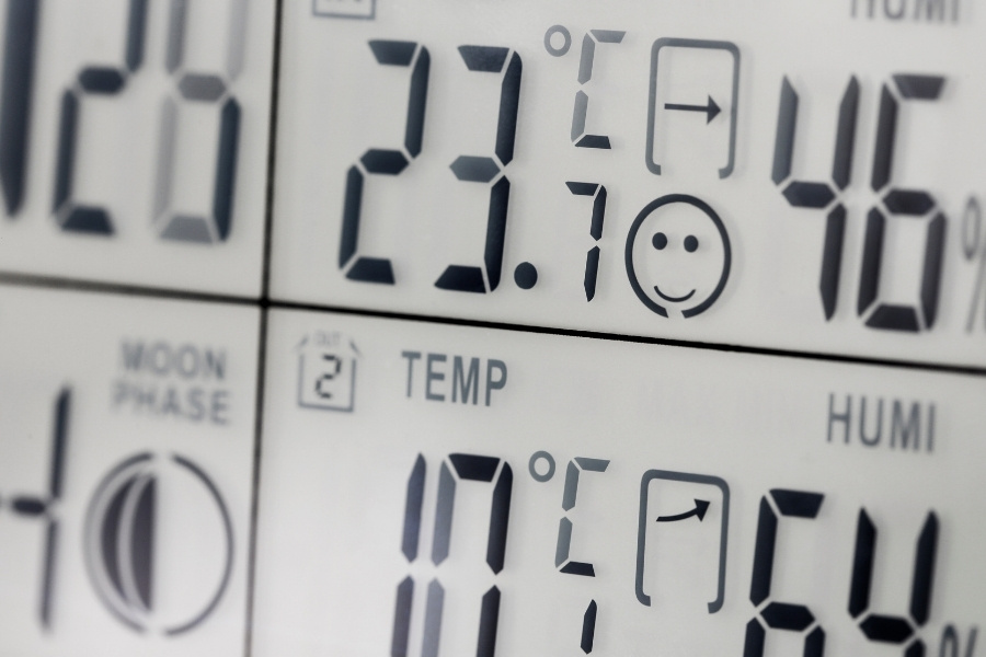 digital temperature and humidity readings