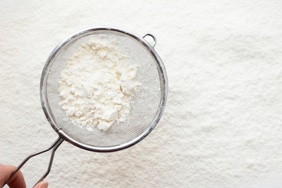 flour in a sifter